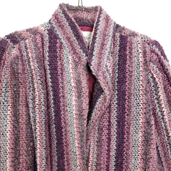 Donnkenny Jacket Womens 8 Chunky Knit Colorful One Button Stand Collar Event - Picture 3 of 8